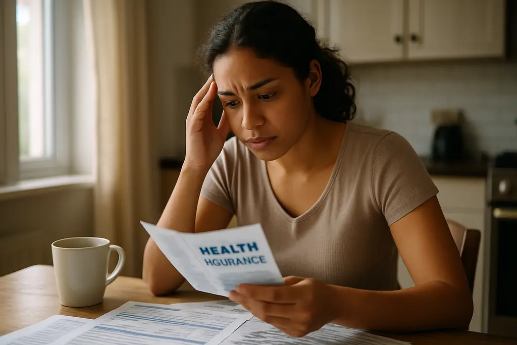 ACA Eligibility Changes shown with a family reviewing health insurance bills at a kitchen table