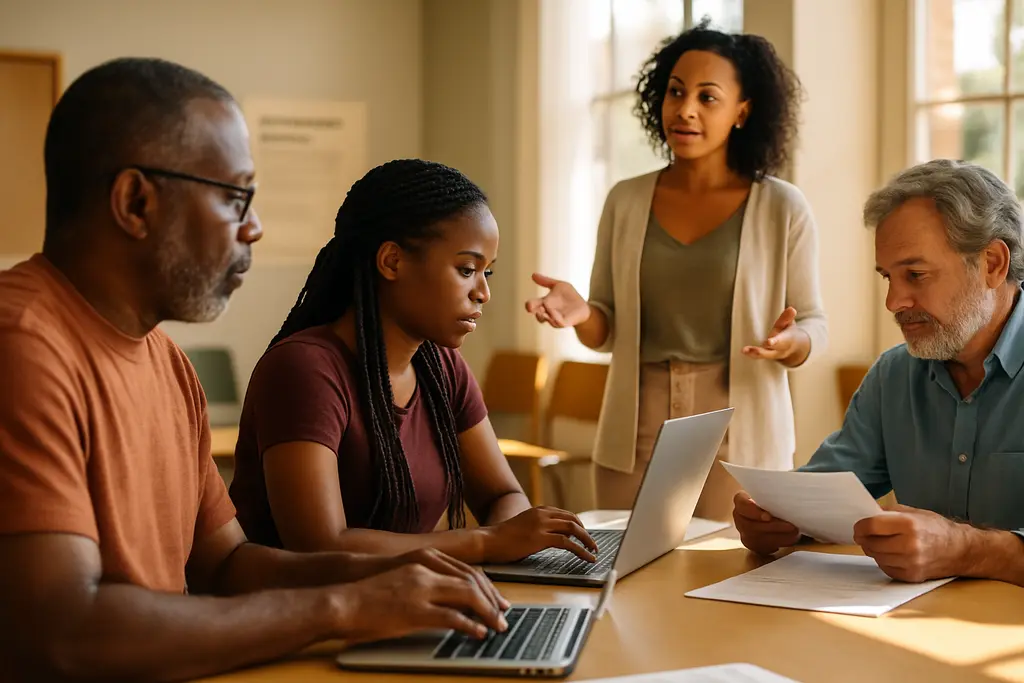 ACA Open Enrollment checklist on a laptop beside insurance cards